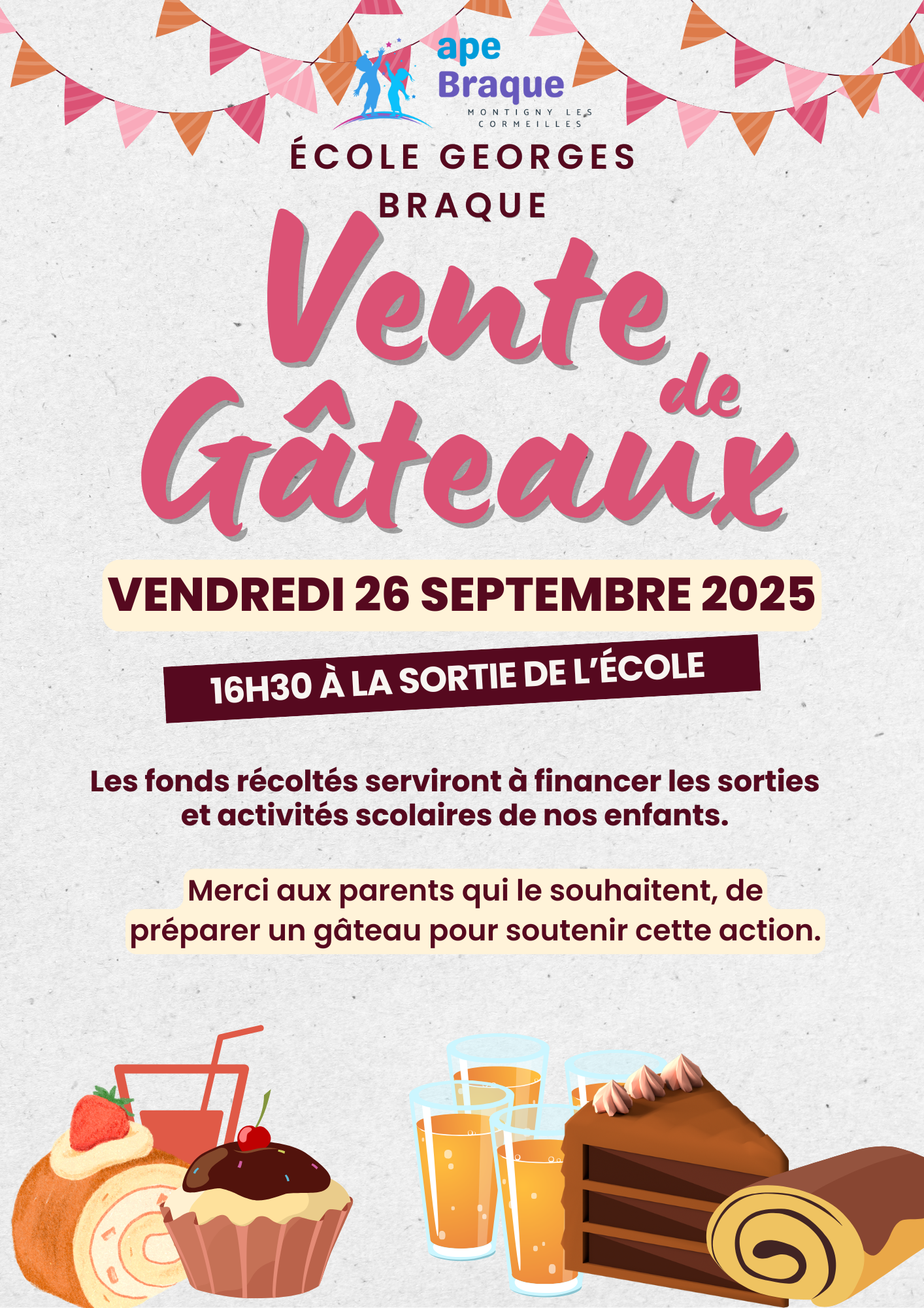 Merci aux parents pour leur participation à la vente de septembre et octobre dernier